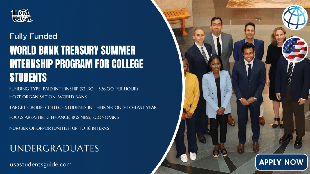 World Bank Treasury Summer Internship Program for College Students